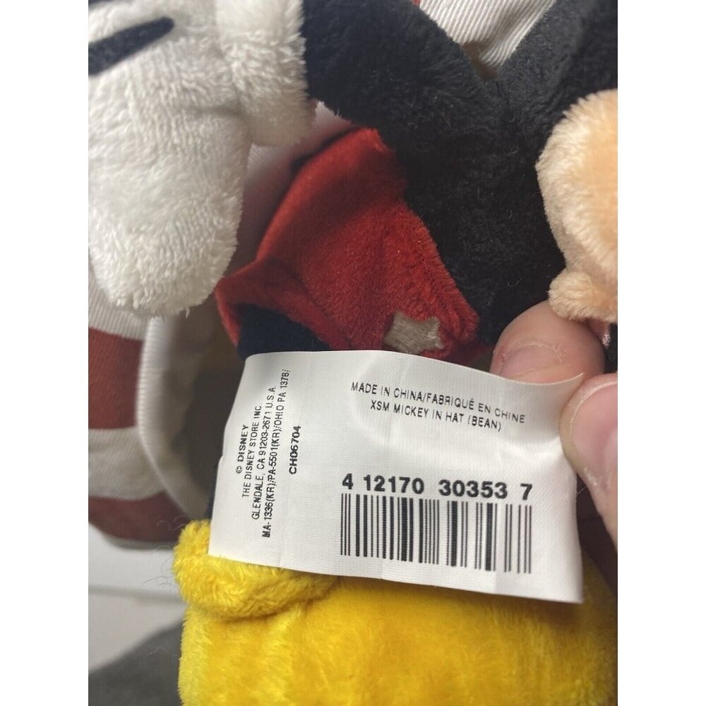 Disney Mickey Mouse In Hat Bean Plush Patriotic Flag Red White Blue - Picture 4 of 4